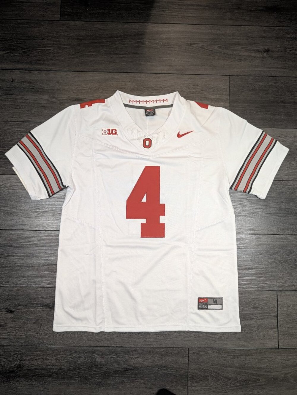 Jeremiah Smith 4 White Buckeye Stripe 2026 OSU Ohio State Football Jersey Medium